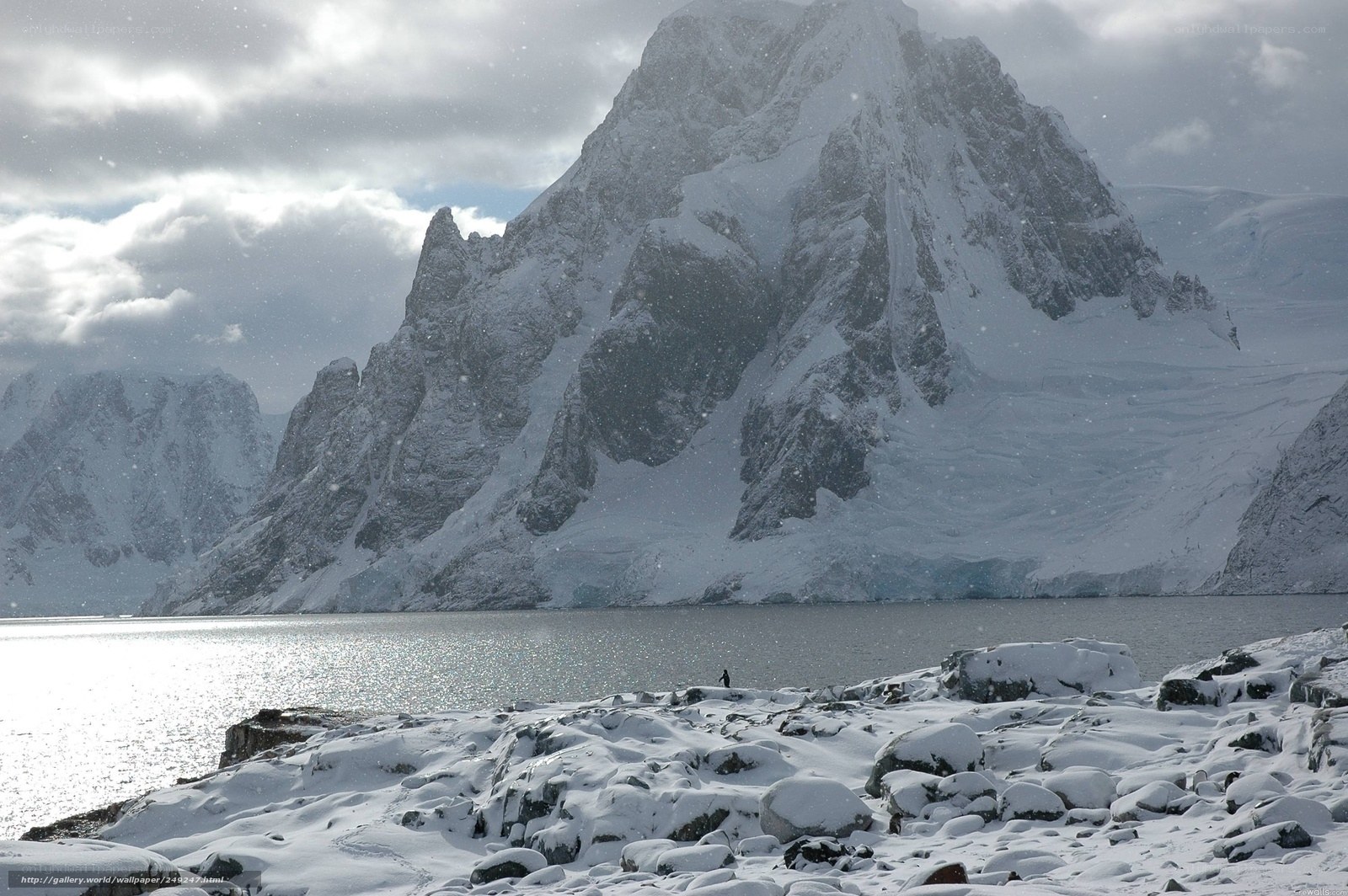 Snowy mountain landscape