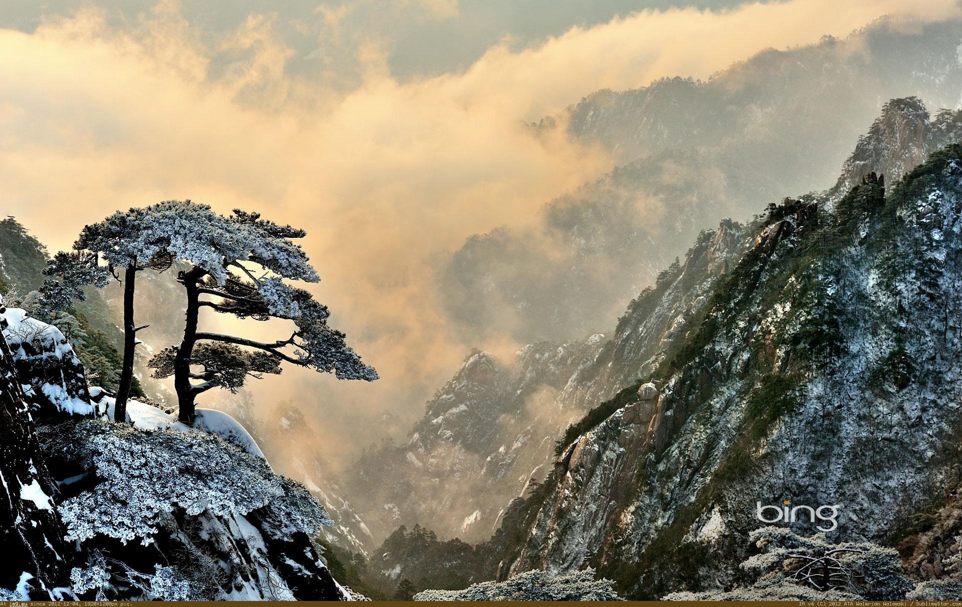 Snowy mountain landscape