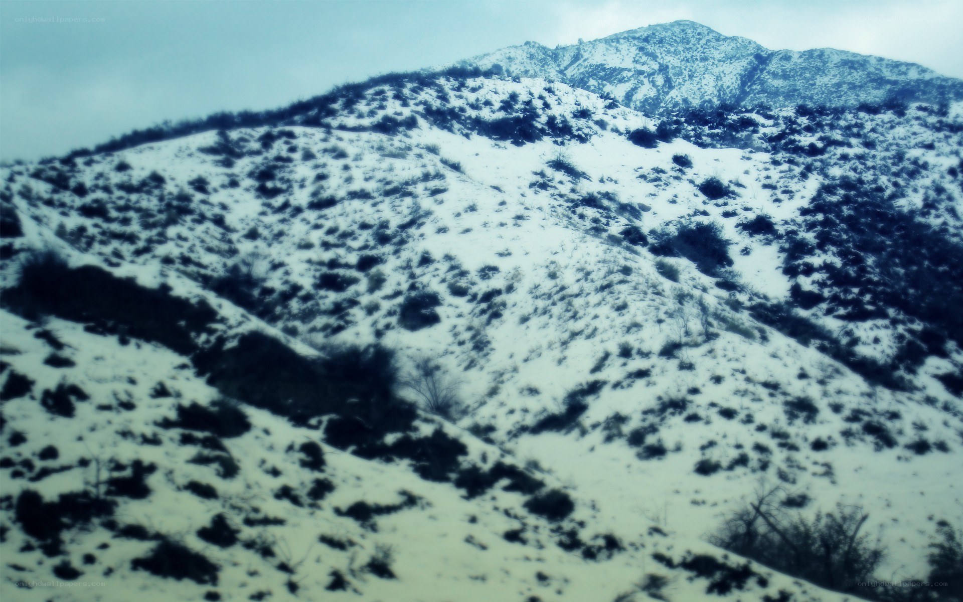 Snowy mountain landscape