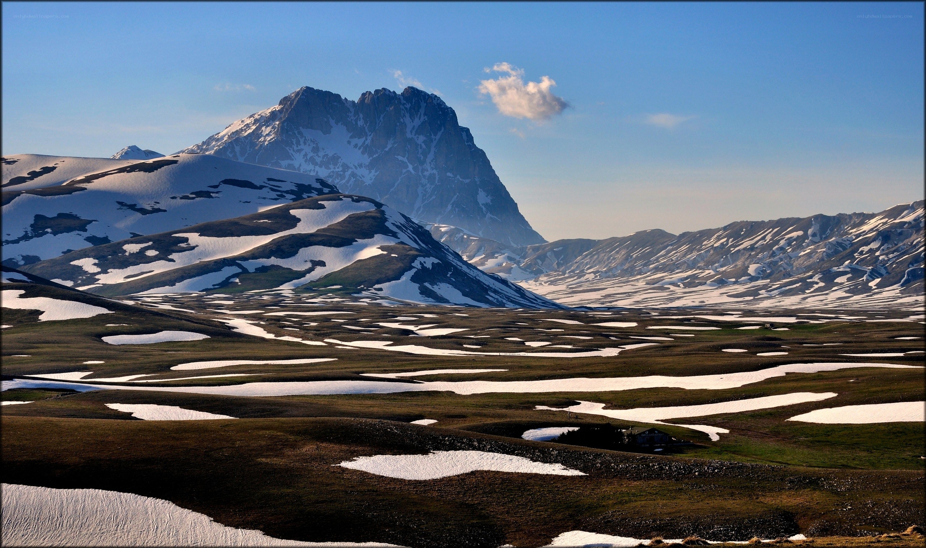 Snowy mountain landscape