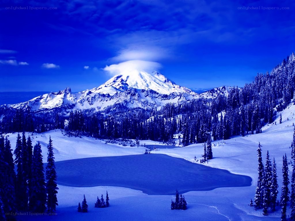 Snowy mountain landscape