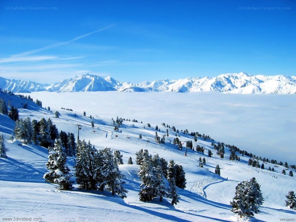 Snowy mountain landscape