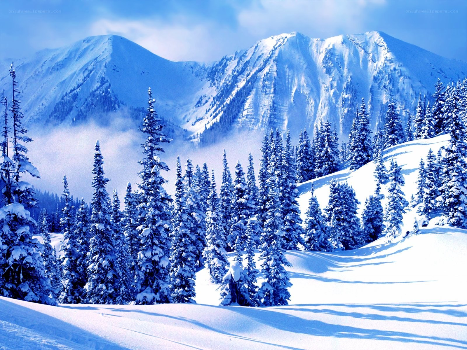 Snowy mountain landscape