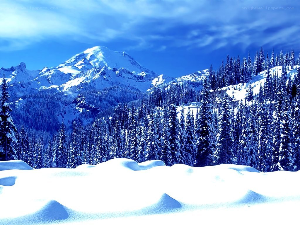 Snowy mountain landscape