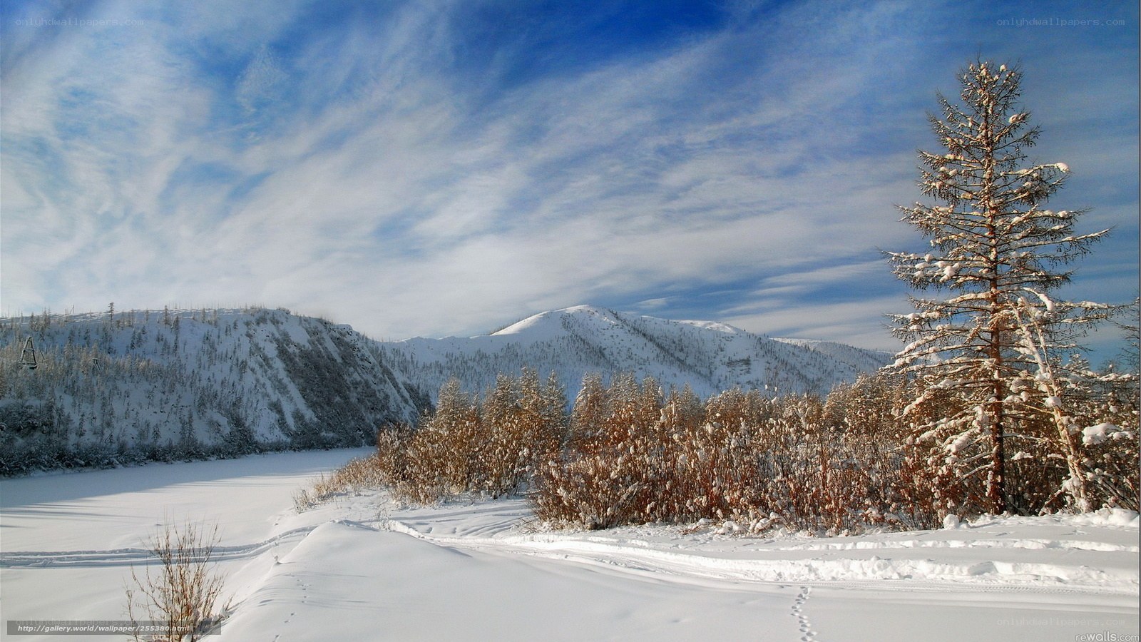 Snowy mountain landscape