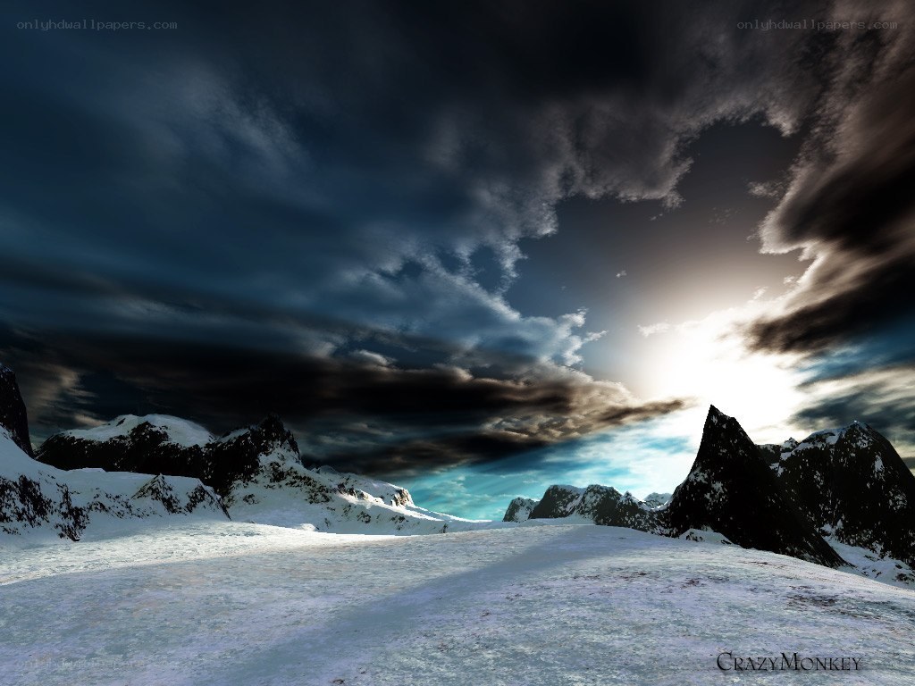 Snowy mountain landscape