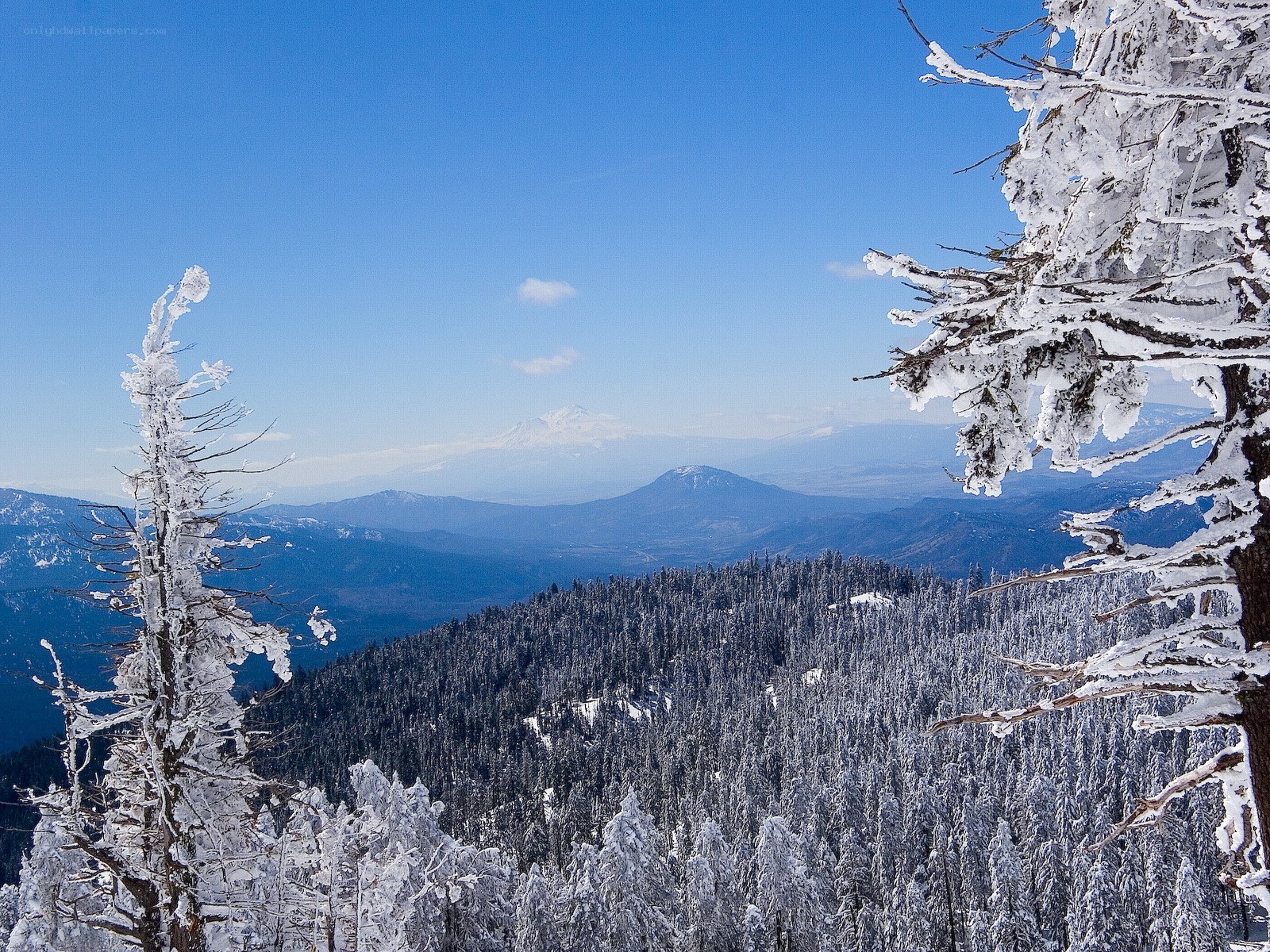 Snowy mountain landscape
