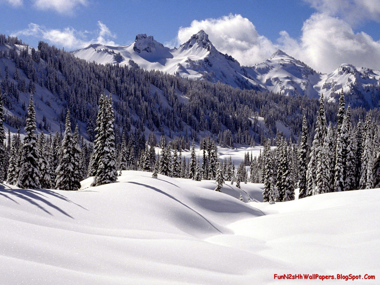 Snowy mountain landscape