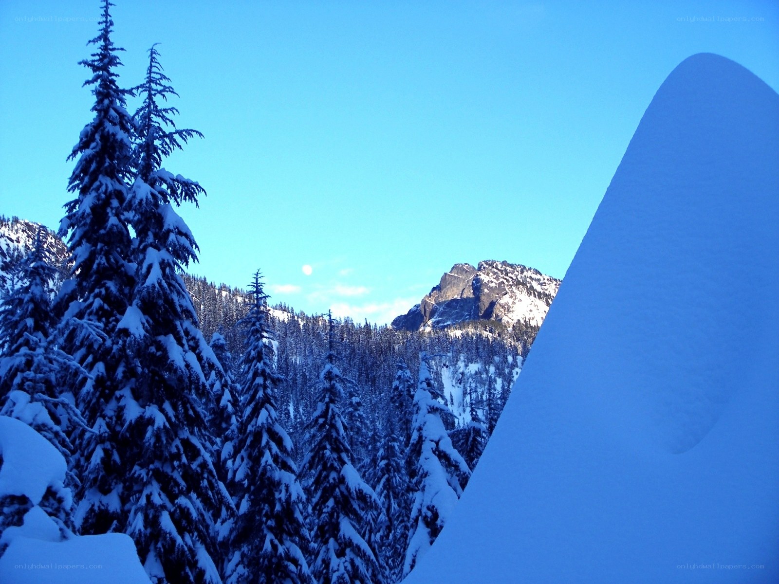 Snowy mountain landscape
