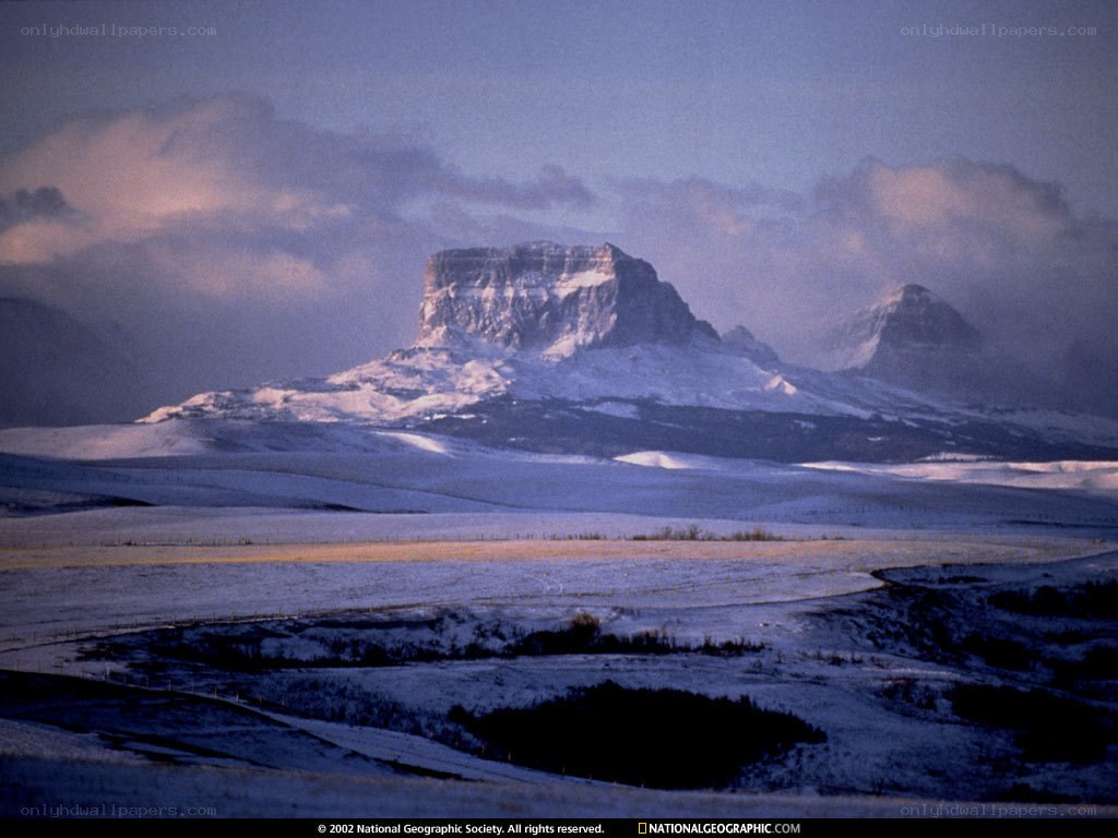 Snowy mountain landscape
