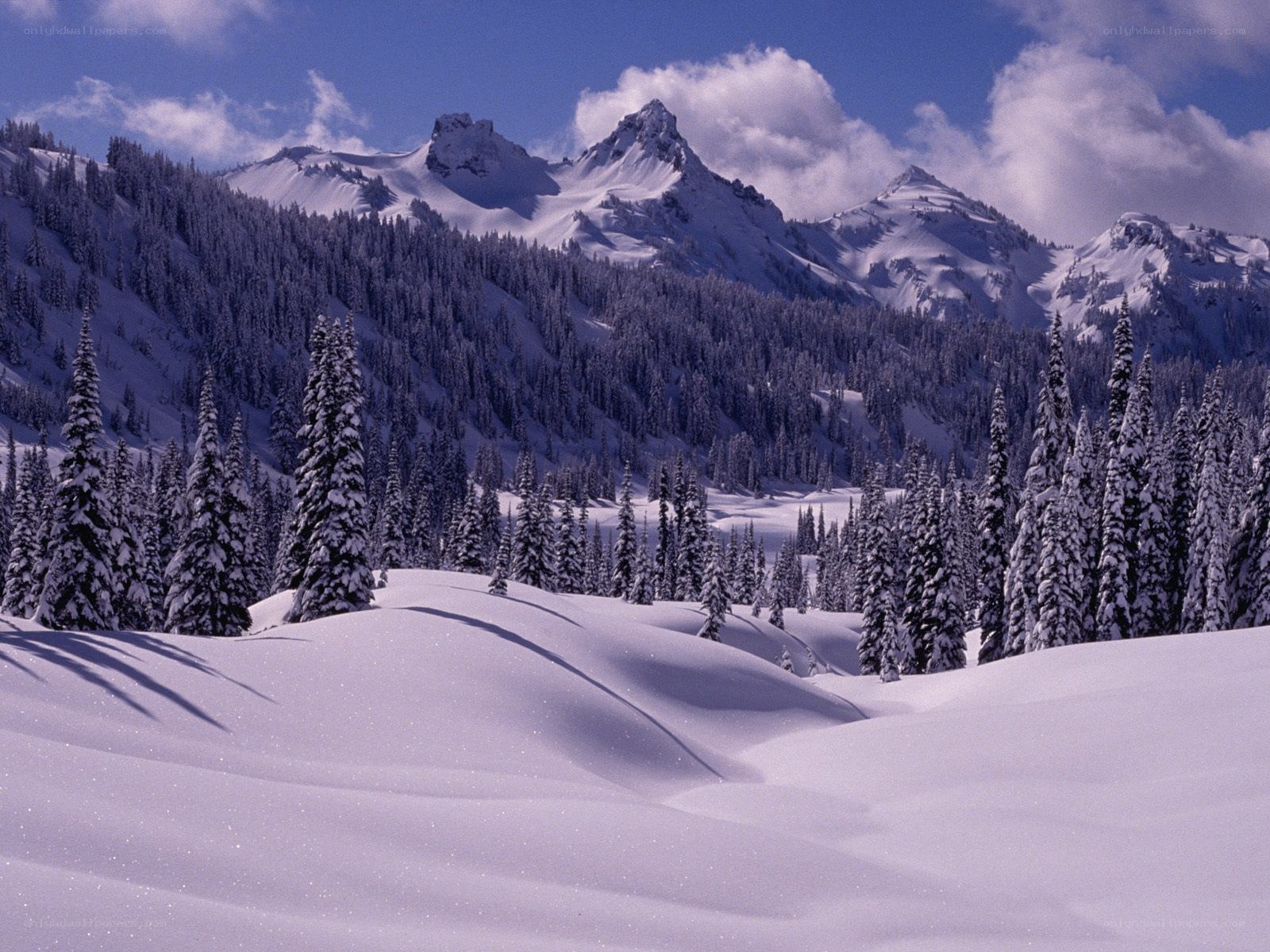 Snowy mountain landscape