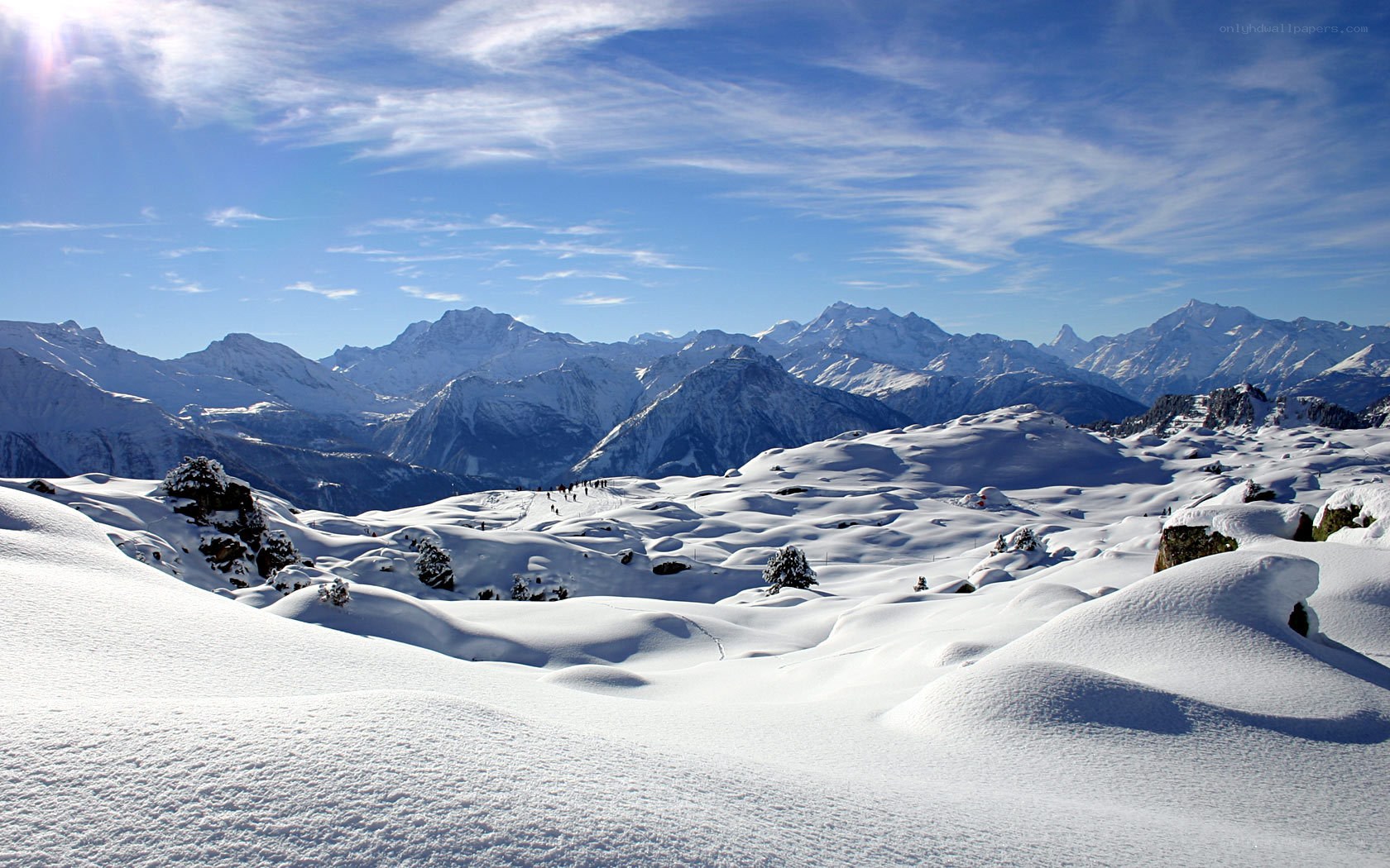 Snowy mountain landscape