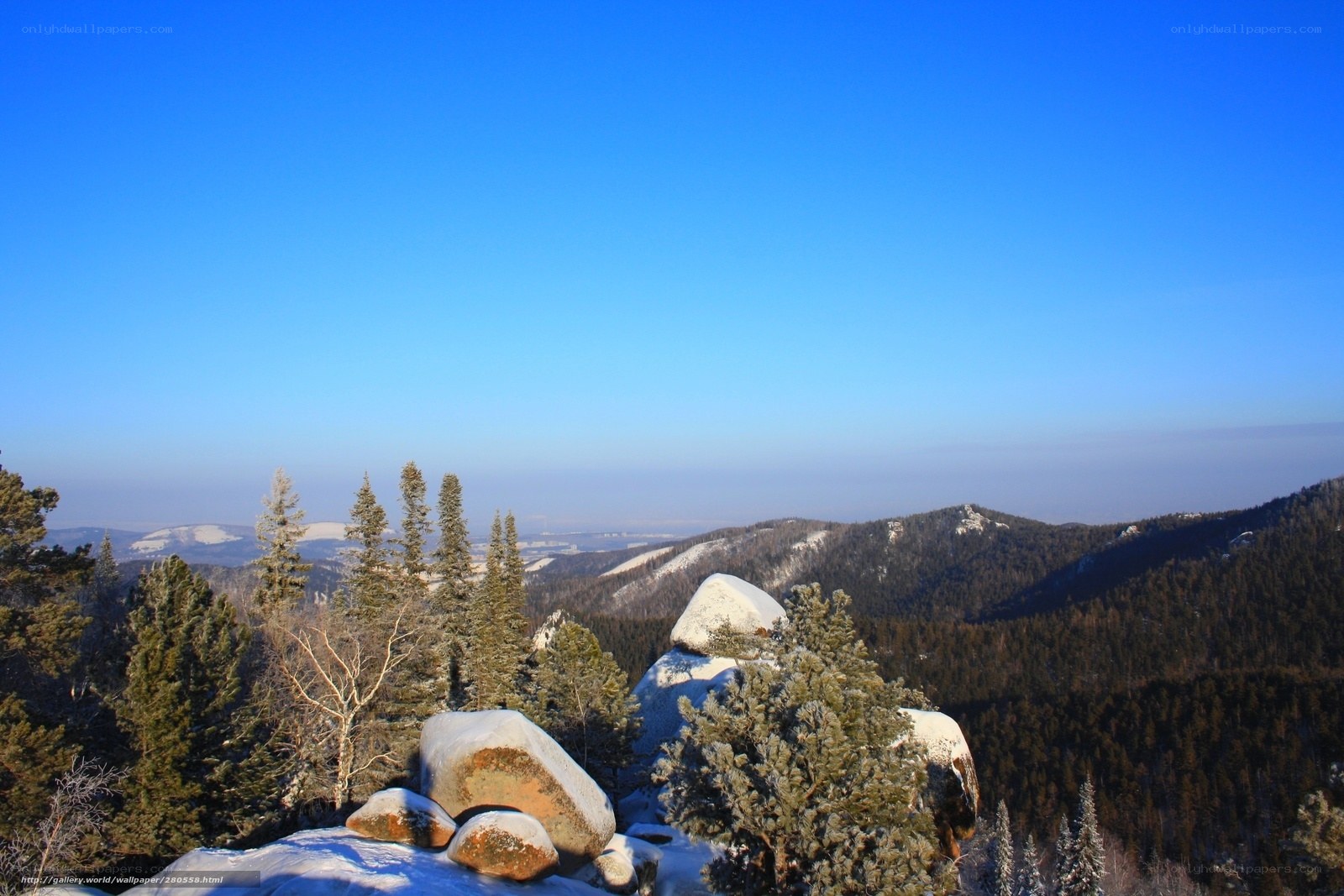 Snowy mountain landscape