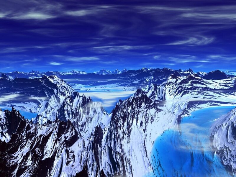 Snowy mountain landscape