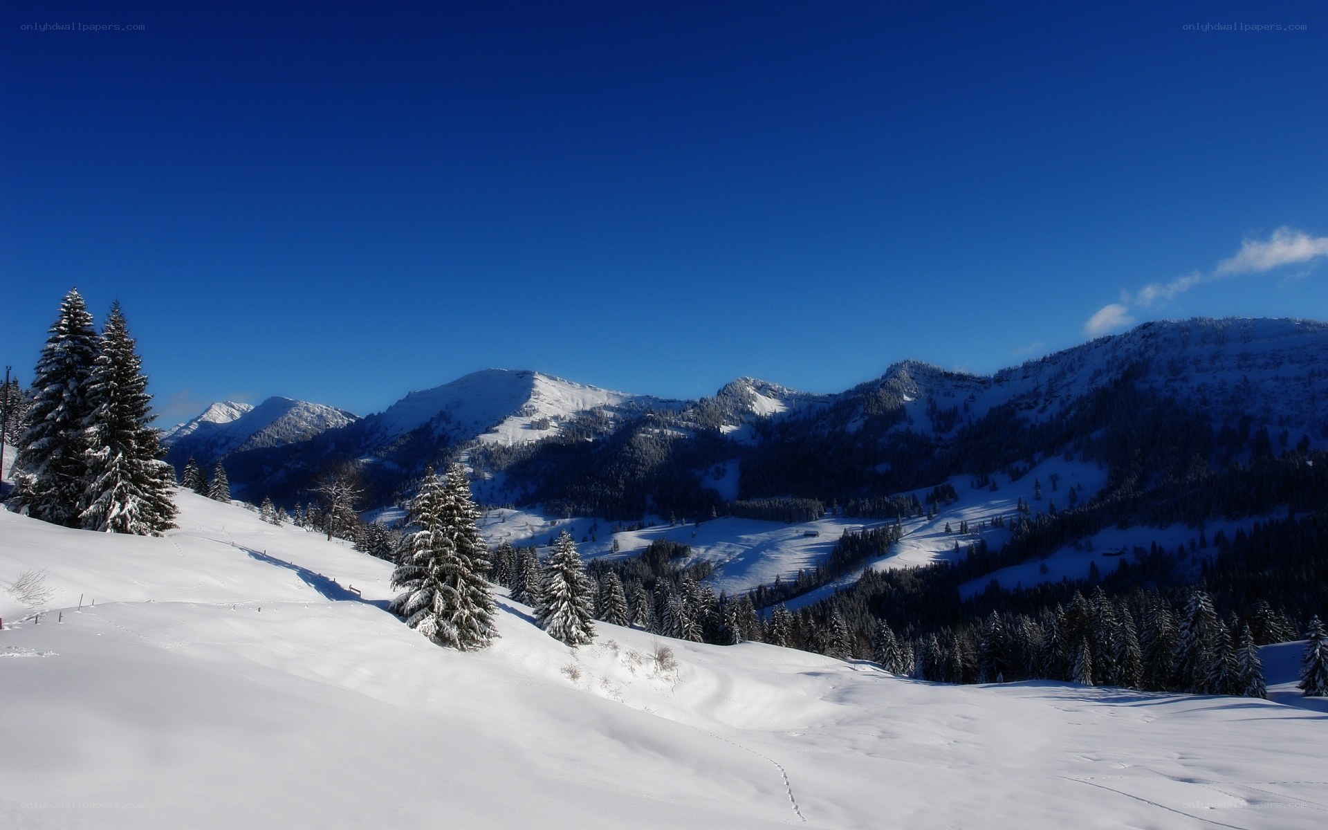 Snowy mountain landscape