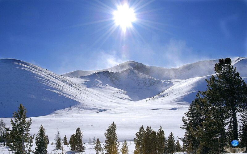 Snowy mountain landscape