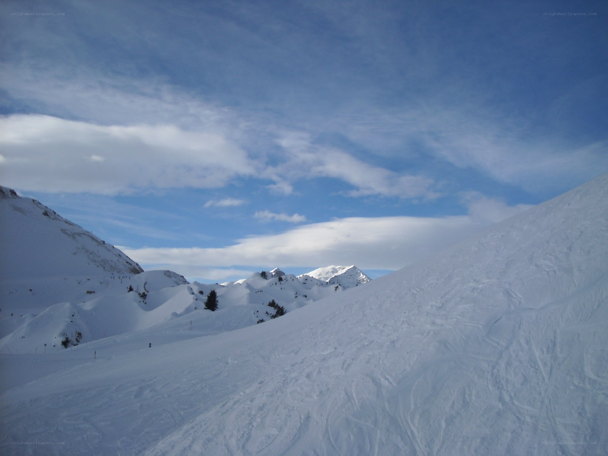 Snowy mountain landscape