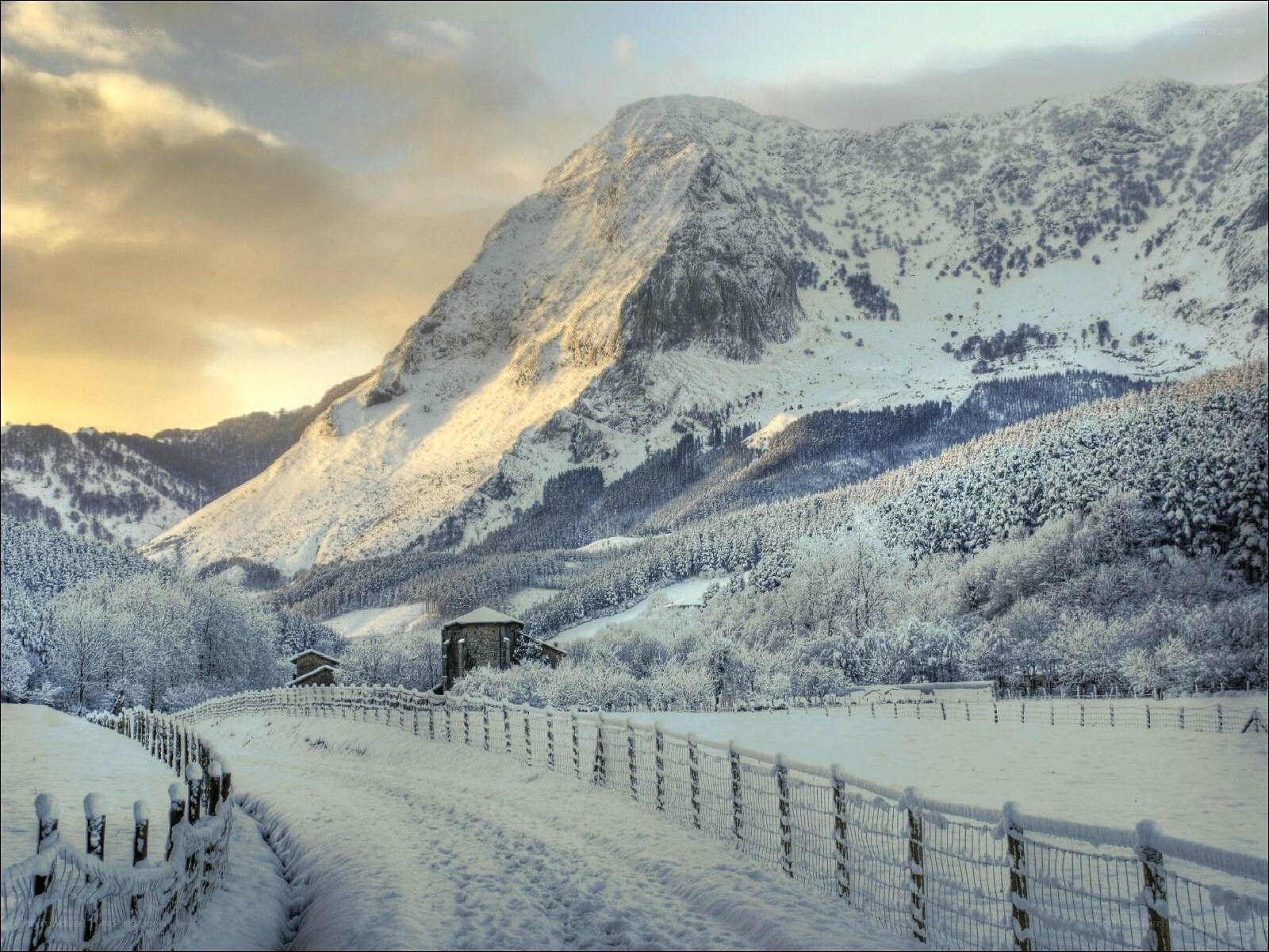 Snowy mountain landscape
