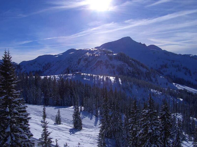 Snowy mountain landscape