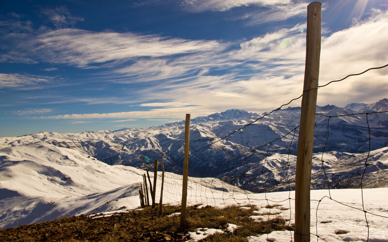 Snowy mountain landscape