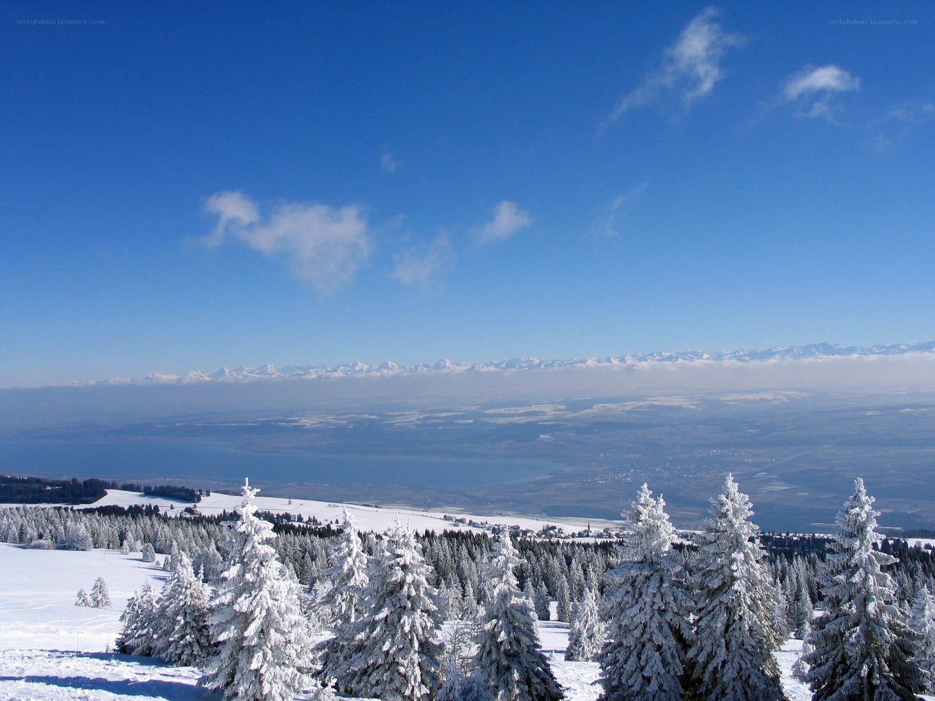 Snowy mountain landscape