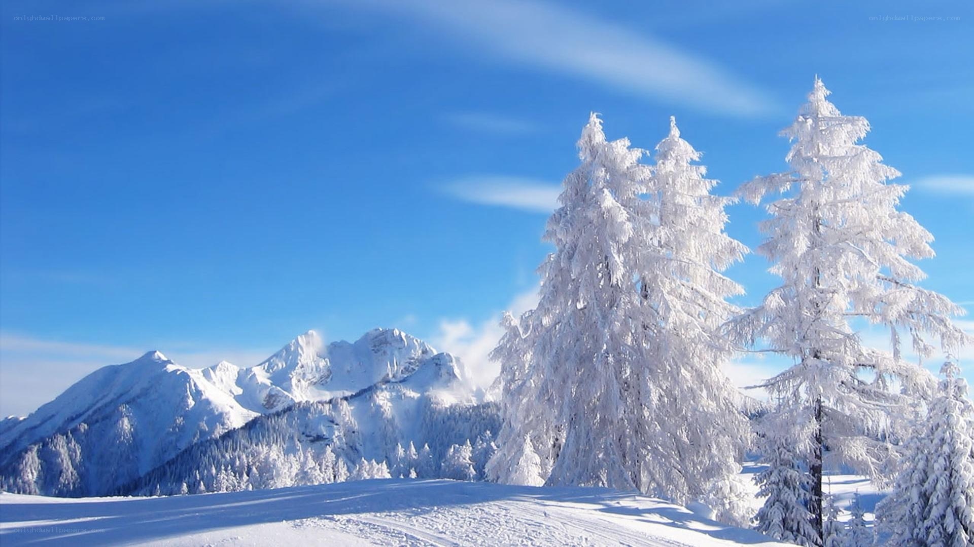 Snowy mountain landscape