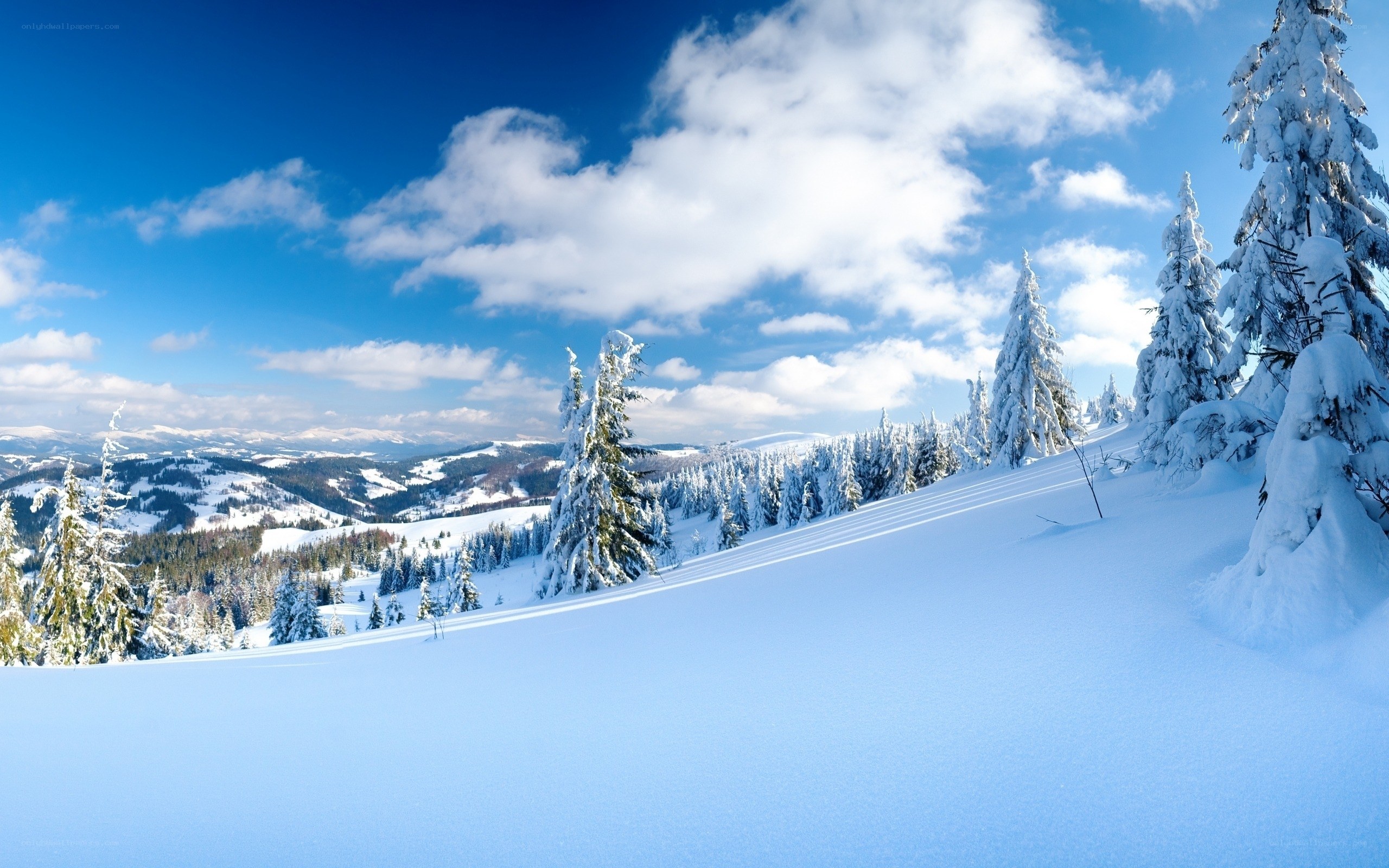 Snowy mountain landscape