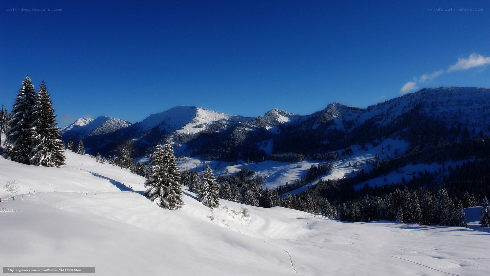 Snowy mountain landscape