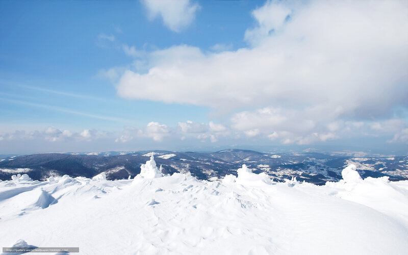 Snowy mountain landscape