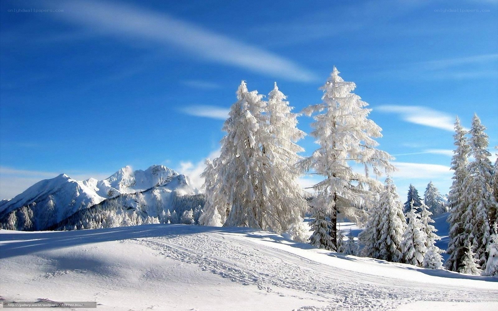 Snowy mountain landscape
