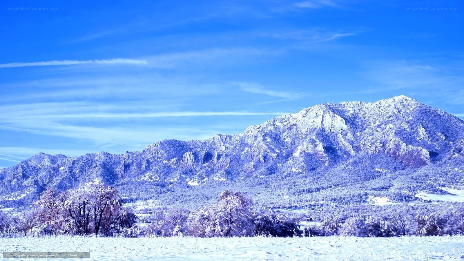 Snowy mountain landscape