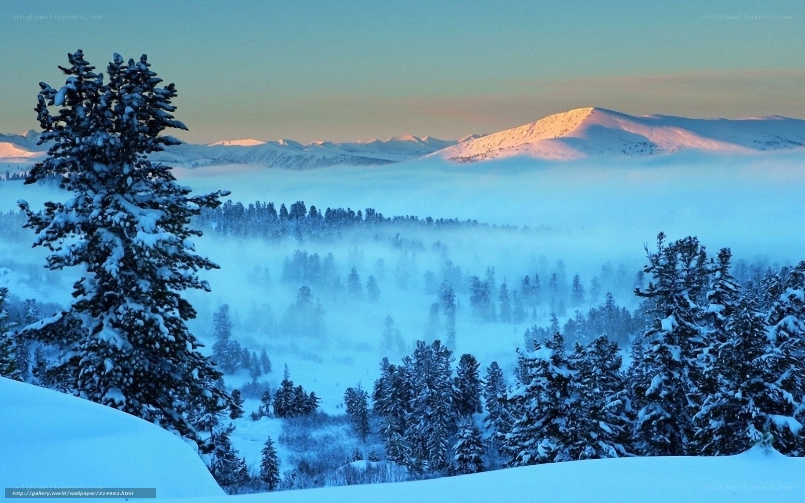 Snowy mountain landscape
