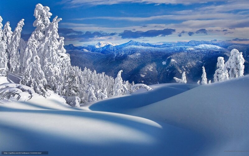 Snowy mountain landscape