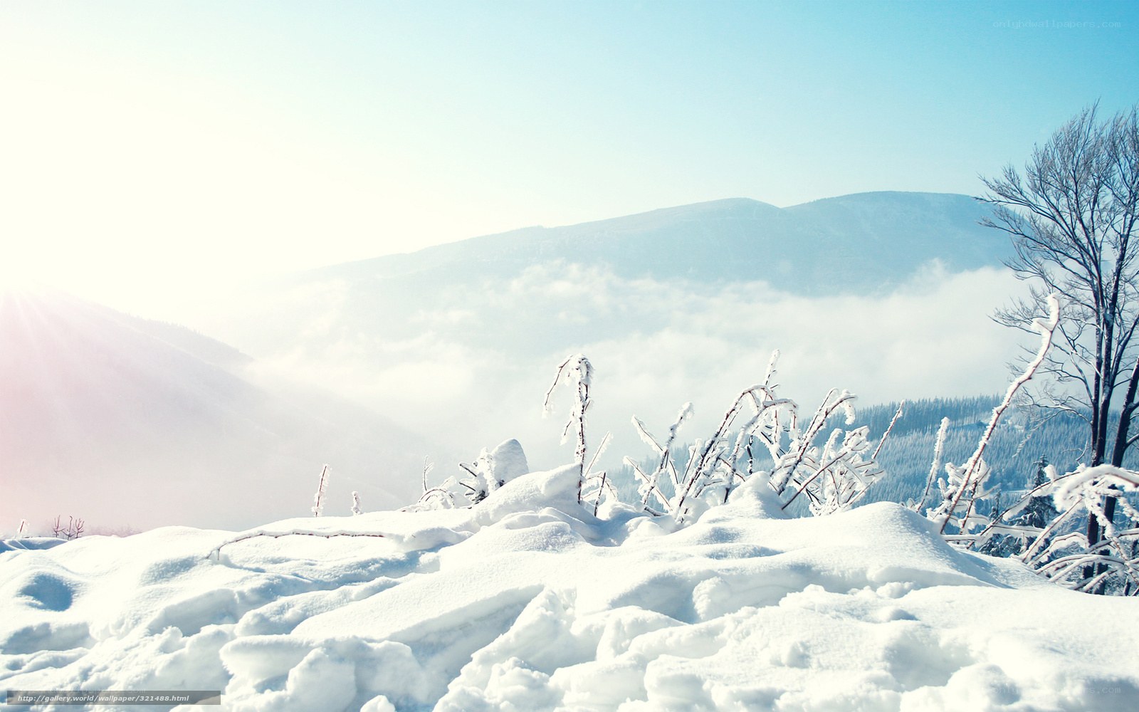 Snowy mountain landscape