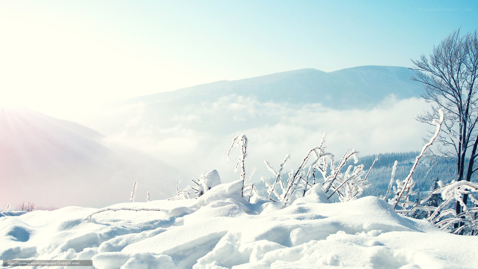 Snowy mountain landscape