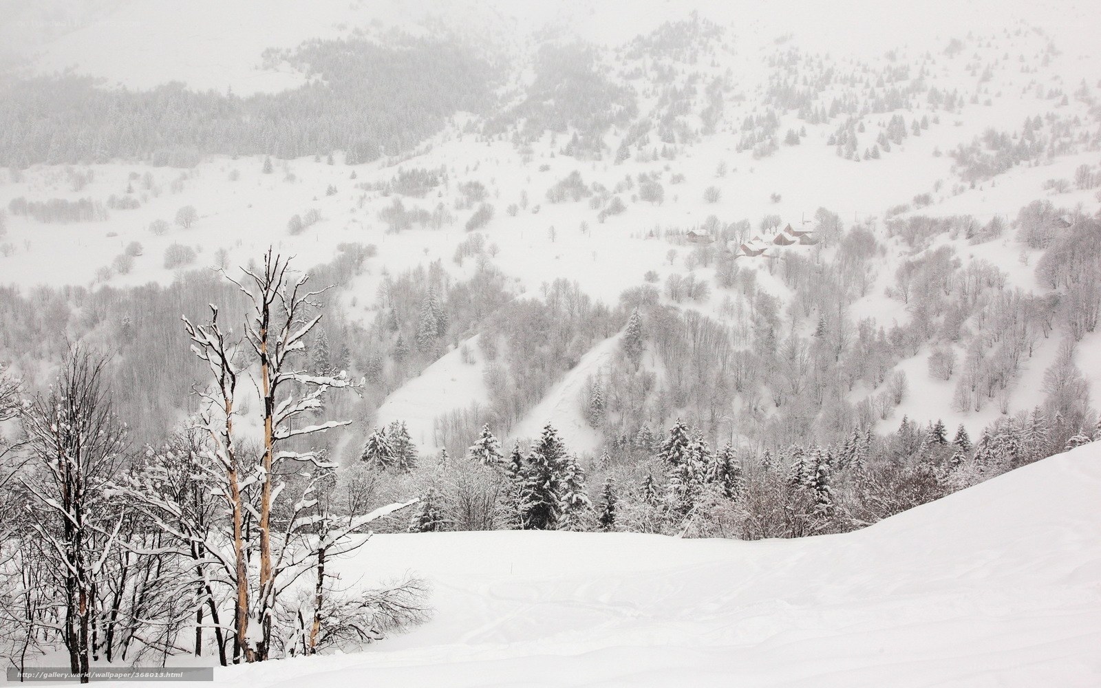 Snowy mountain landscape