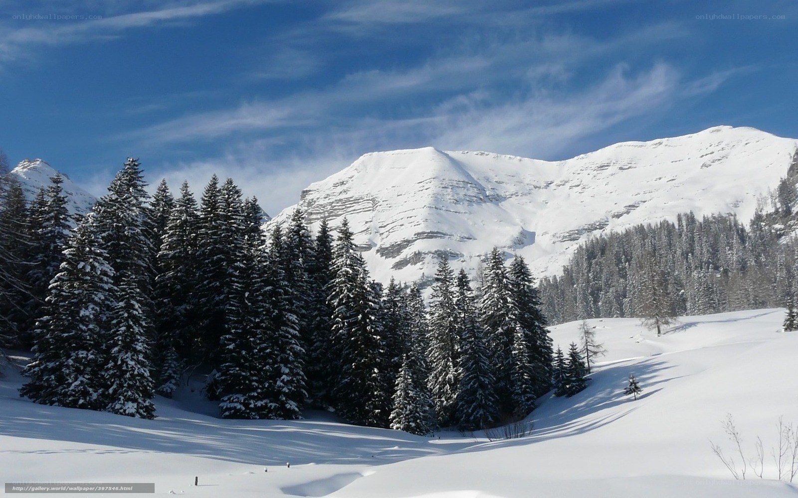 Snowy mountain landscape