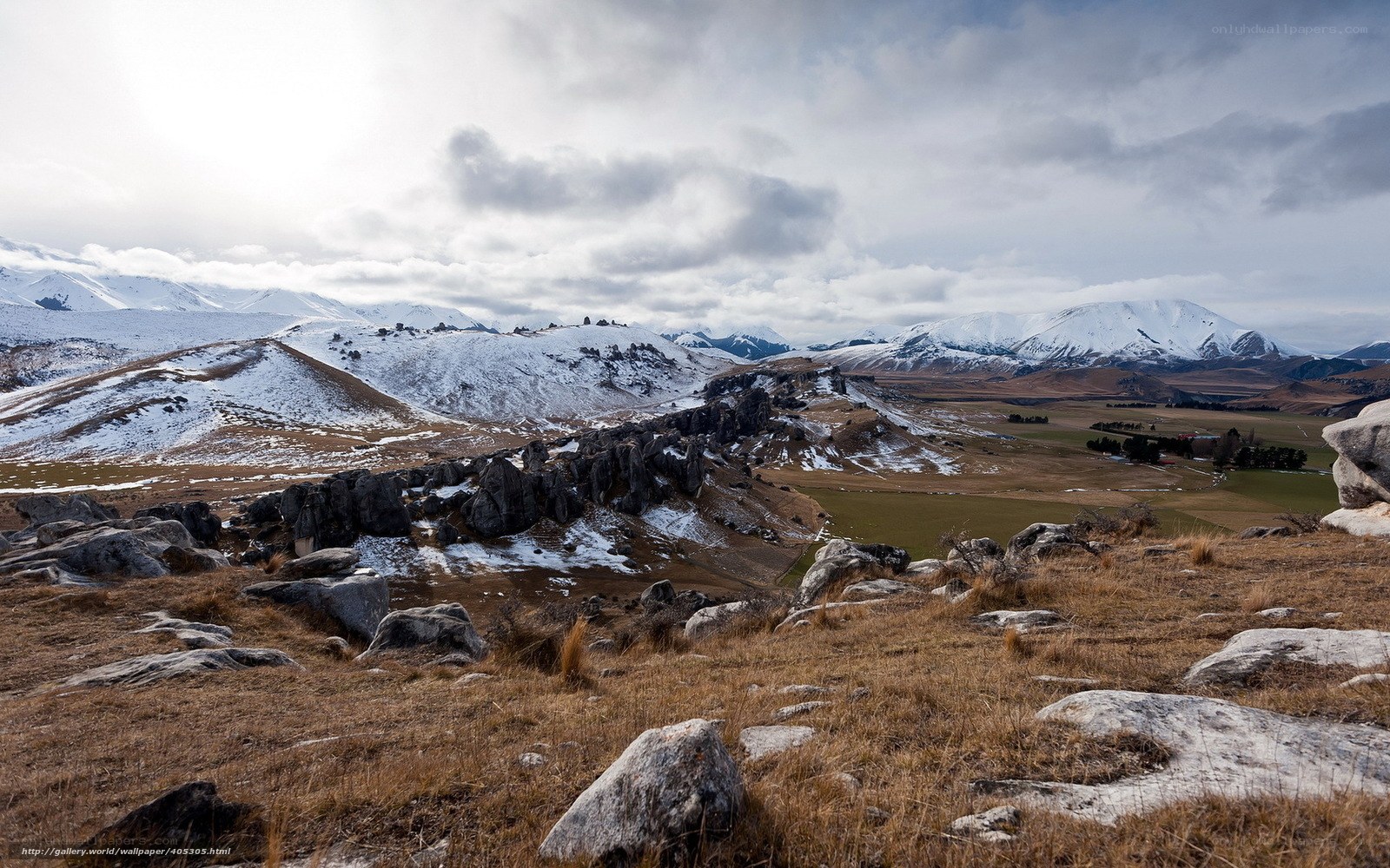 Snowy mountain landscape
