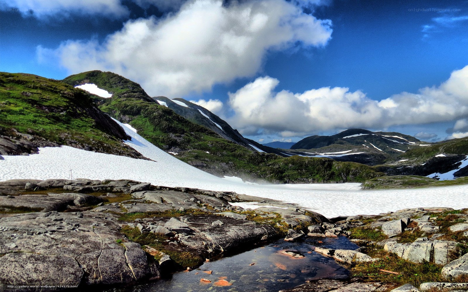 Snowy mountain landscape