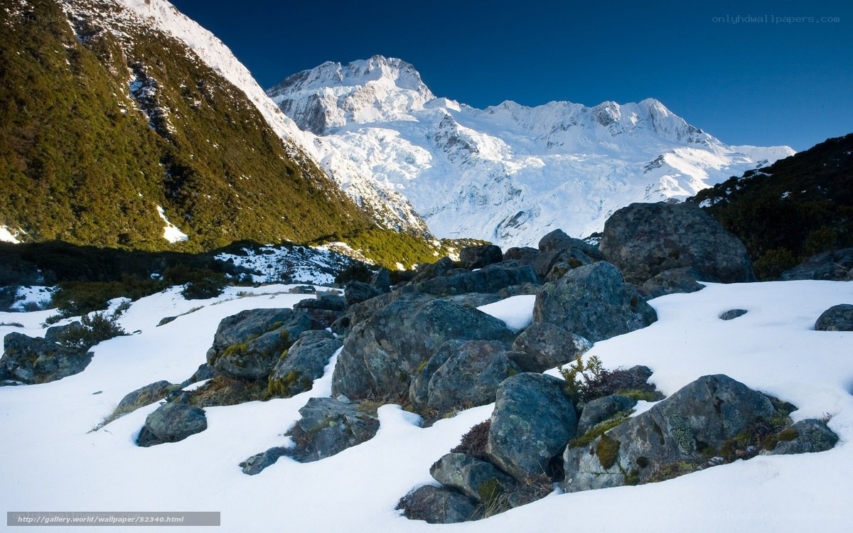 Snowy mountain landscape