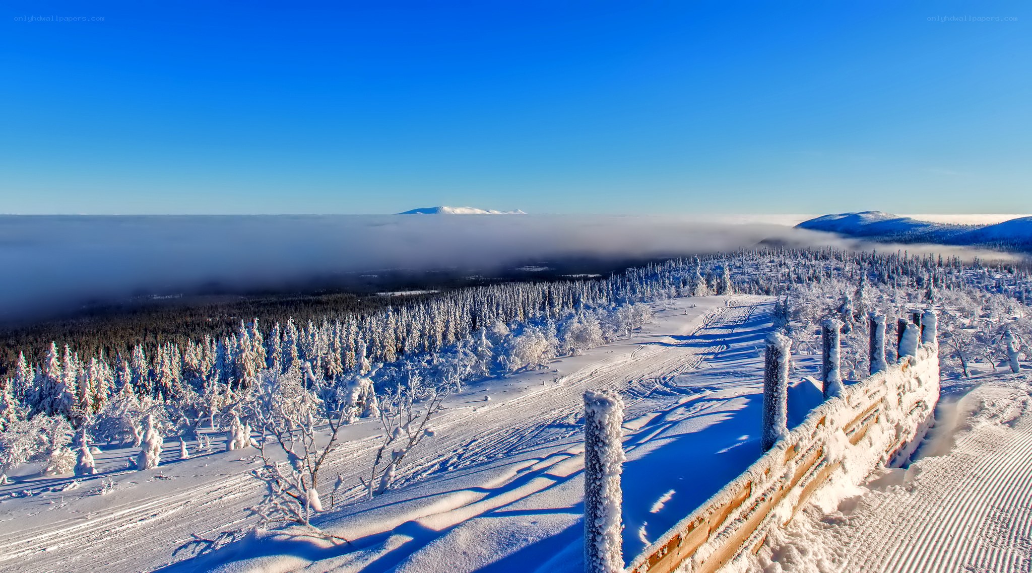 Snowy mountain landscape