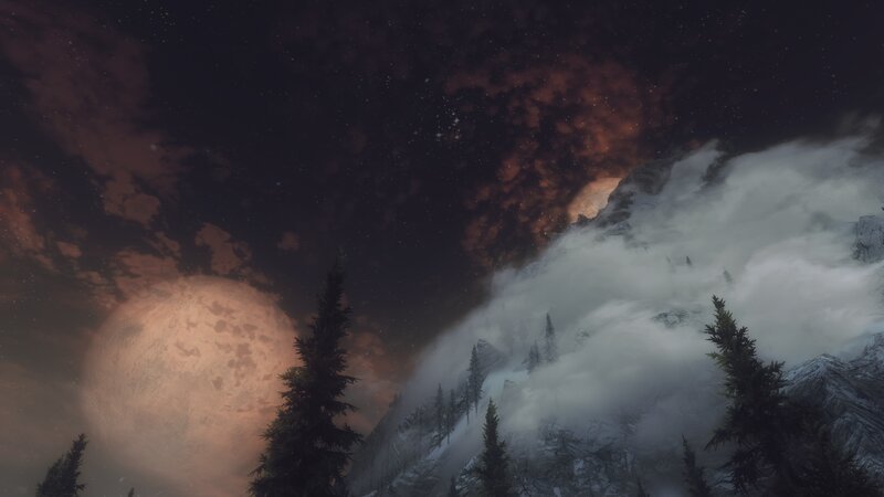 Snowy Mountain Landscape — Black, Dramatic