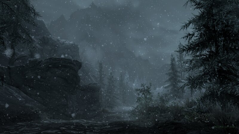 Snowy Mountain Landscape — Gray, Dreary, Cold