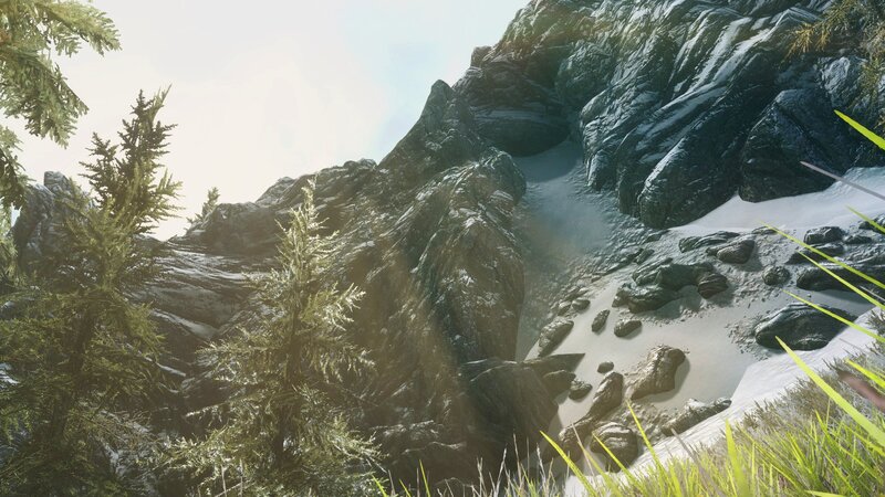 Snowy Mountain Landscape — Green, Serene