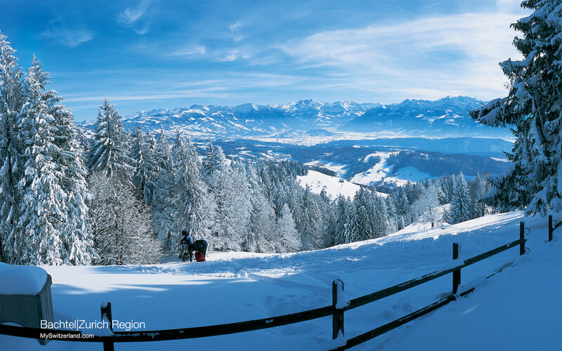 Snowy mountain landscape in Switzerland