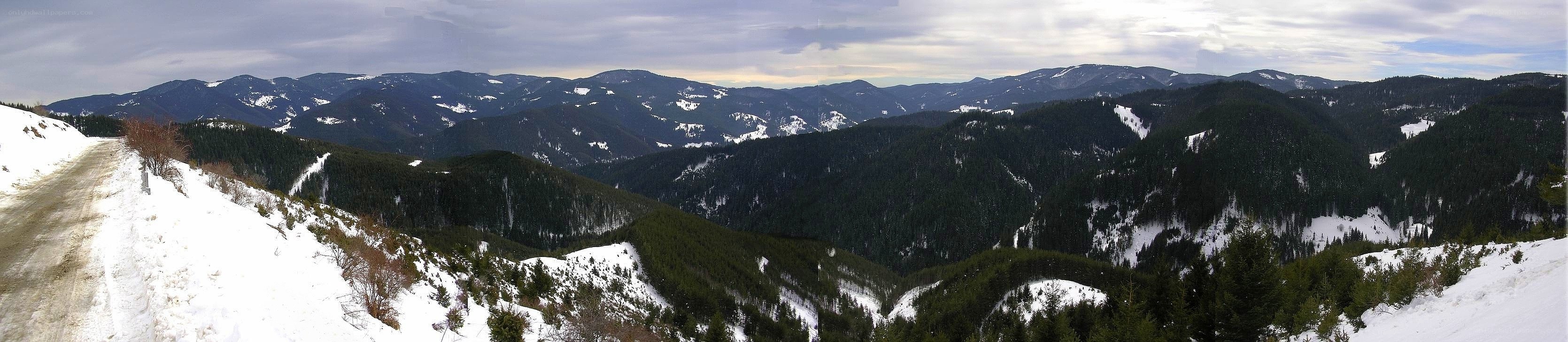snowy mountain landscape panorama