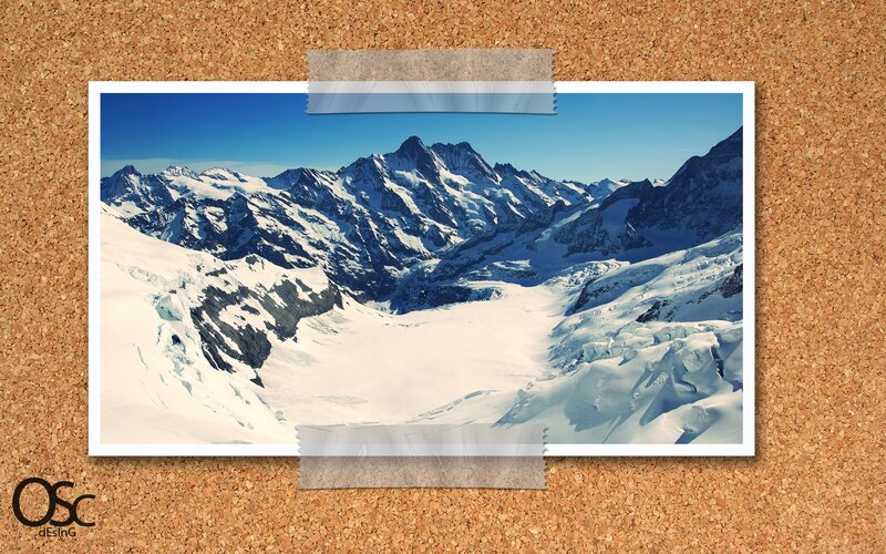 snowy mountain landscape photo
