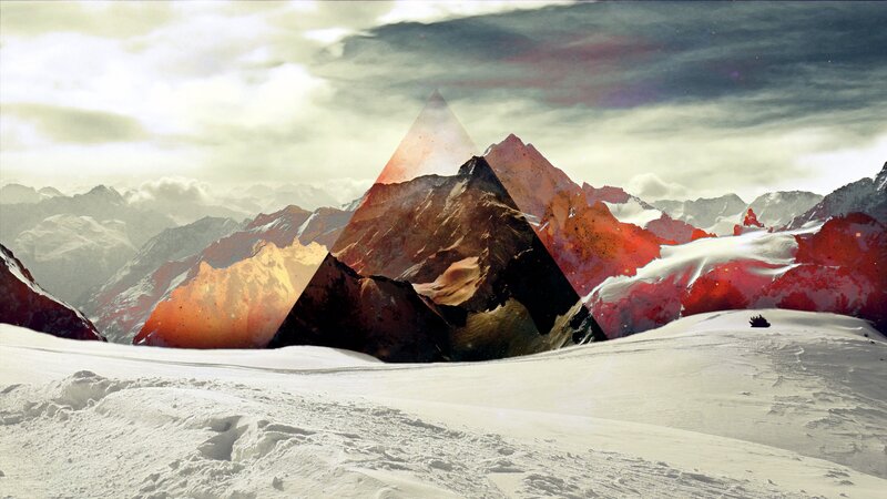 Snowy Mountain Landscape — White, Dramatic, Winter