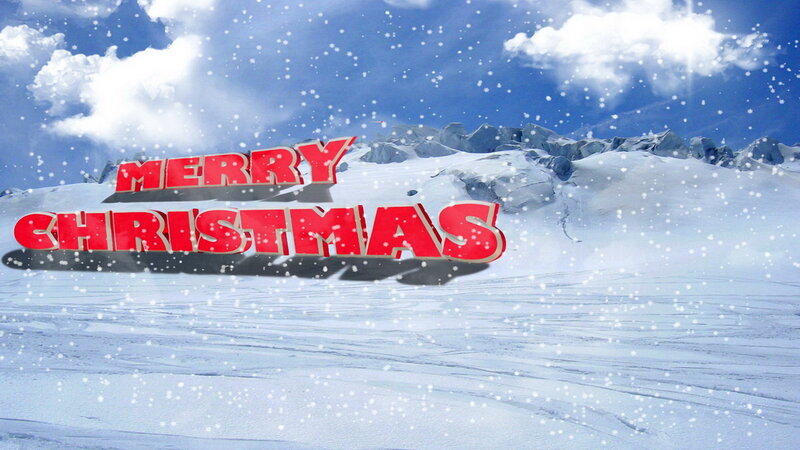 Snowy Mountain Landscape — White, Festive