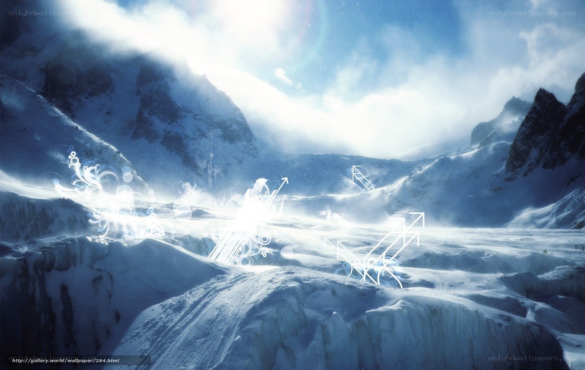 Snowy mountain landscape